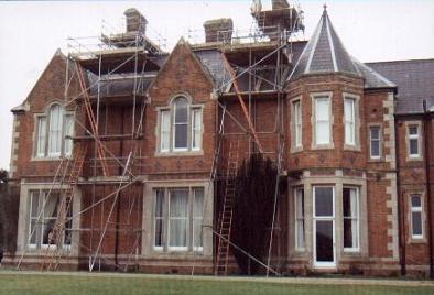 A house with scaffolding