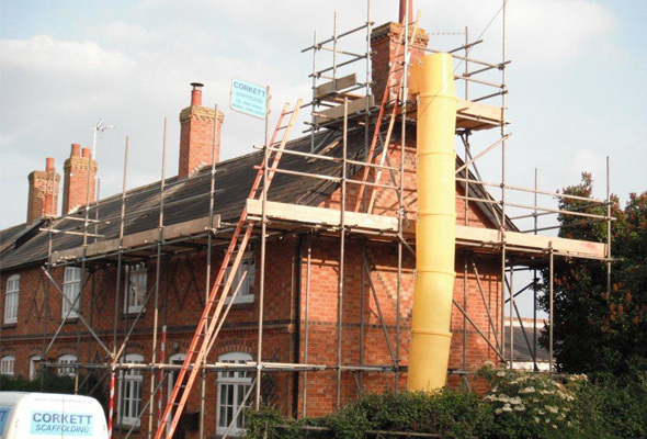 Scaffolding in Mursley, Buckingham, Bucks